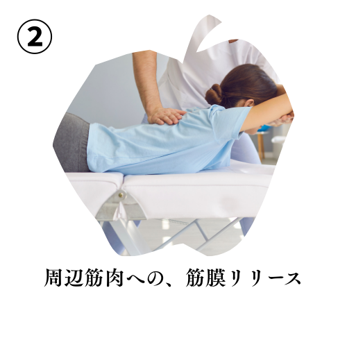 ②周辺筋肉への、筋膜リリース